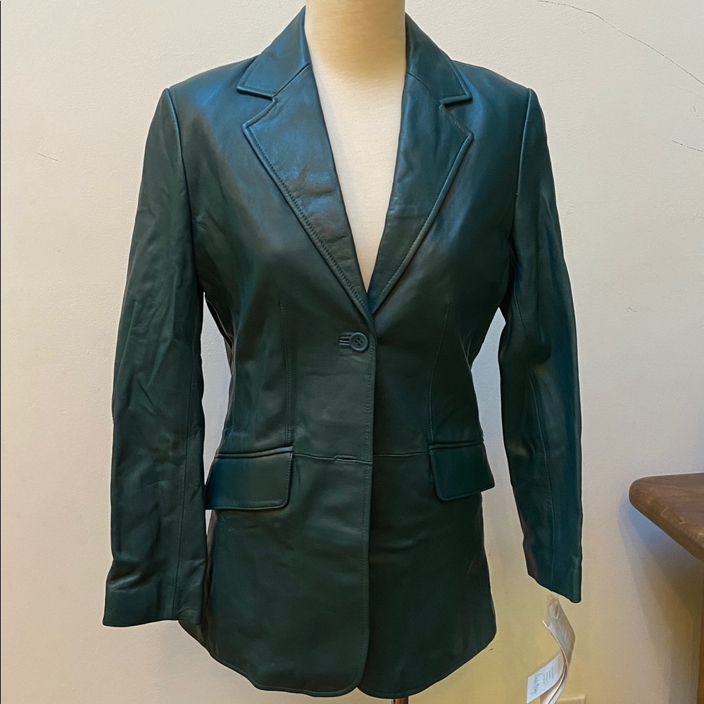 Women's Teal Leather Jacket New